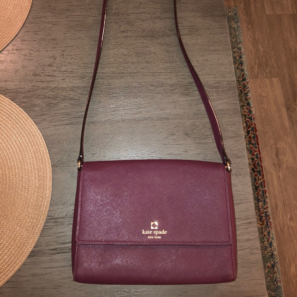 Maroon/purple Kate Spade crossbody purse